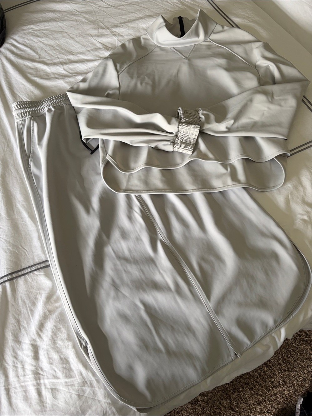 Zara Light Gray nylon skirt set